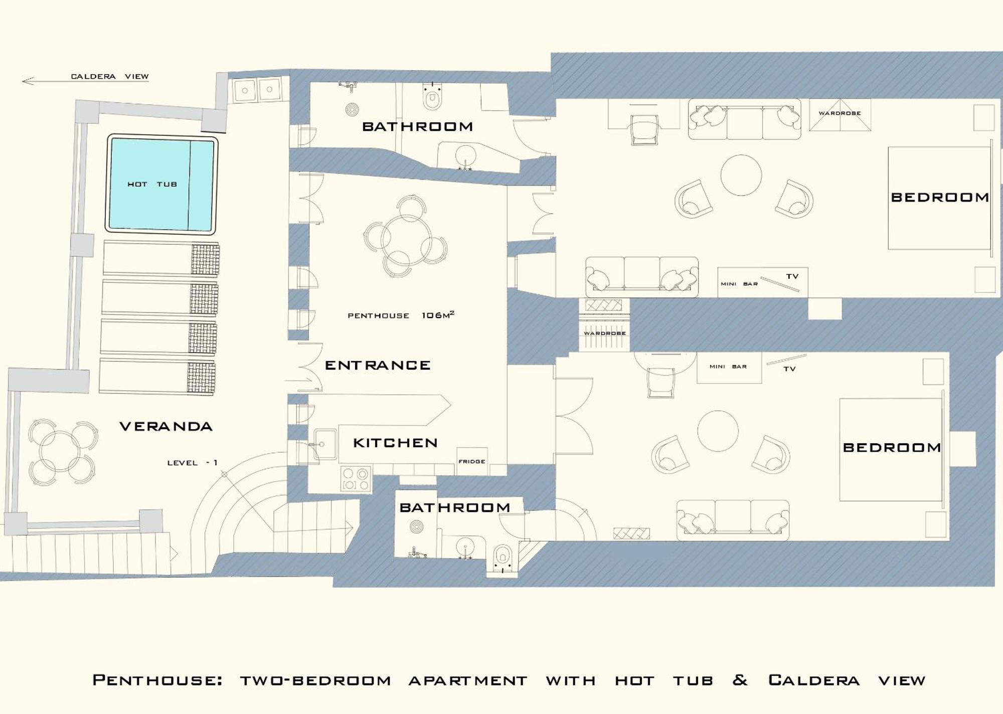 Golden Grey Goose Apartment Fira (Santorini)